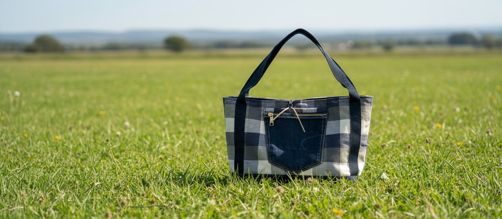 Plaid Jeans Tote